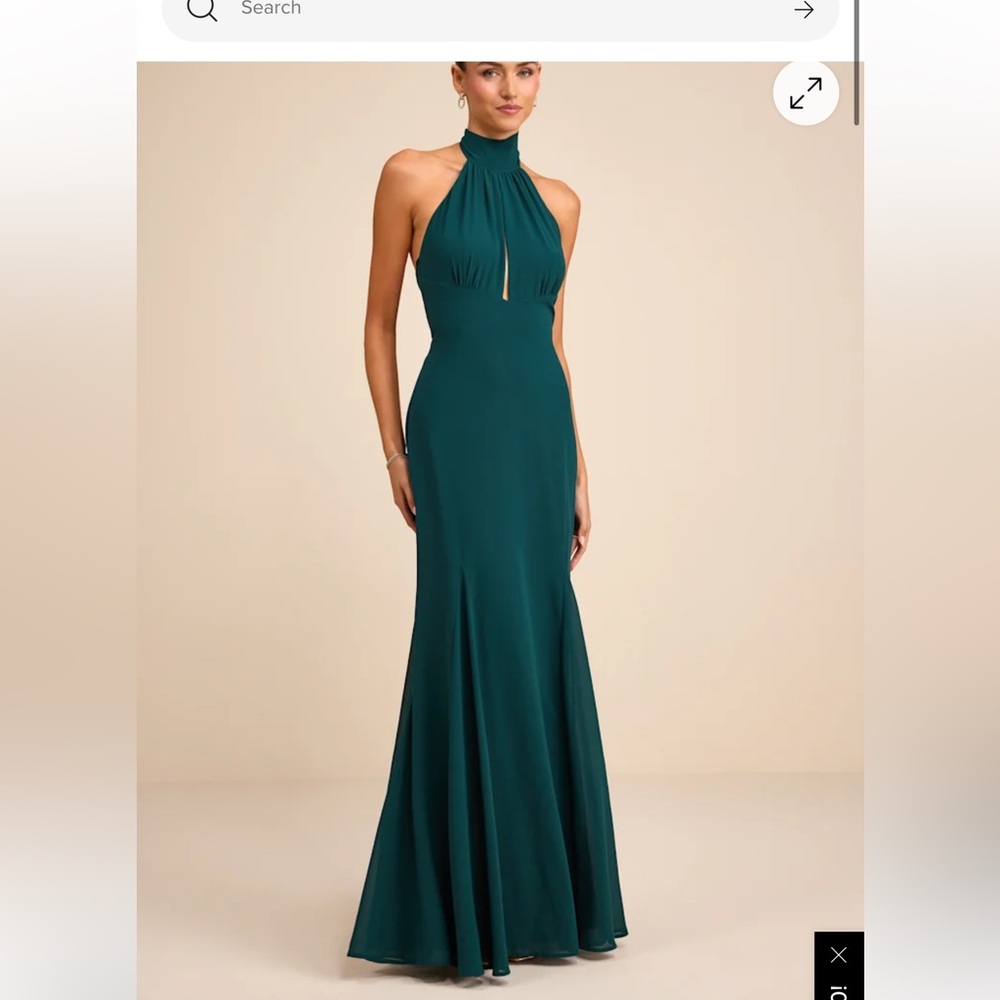 Lulu's Strapless Teal Evening Dress